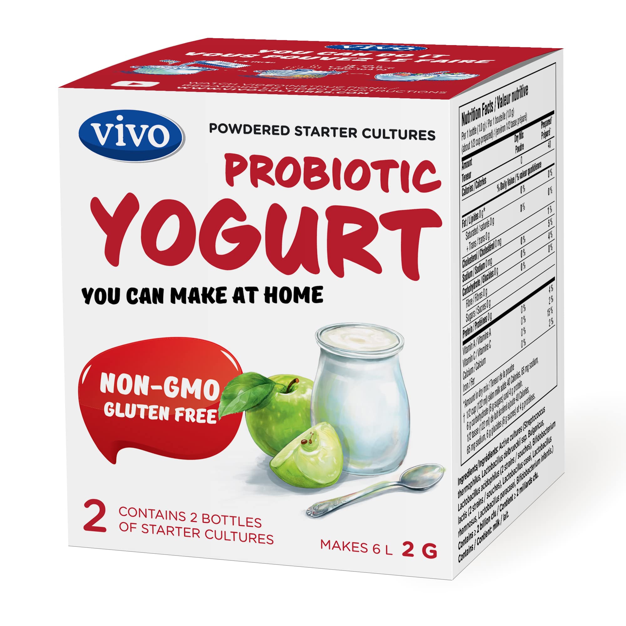 VIVO Probiotic Yogurt Starter 191g front view