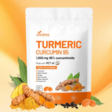 VivoNu 6-in-1 Pure Turmeric Curcumin 1,000mg Complex Capsules front view