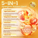 VivoNu Aged Garlic Extract Softgels back view