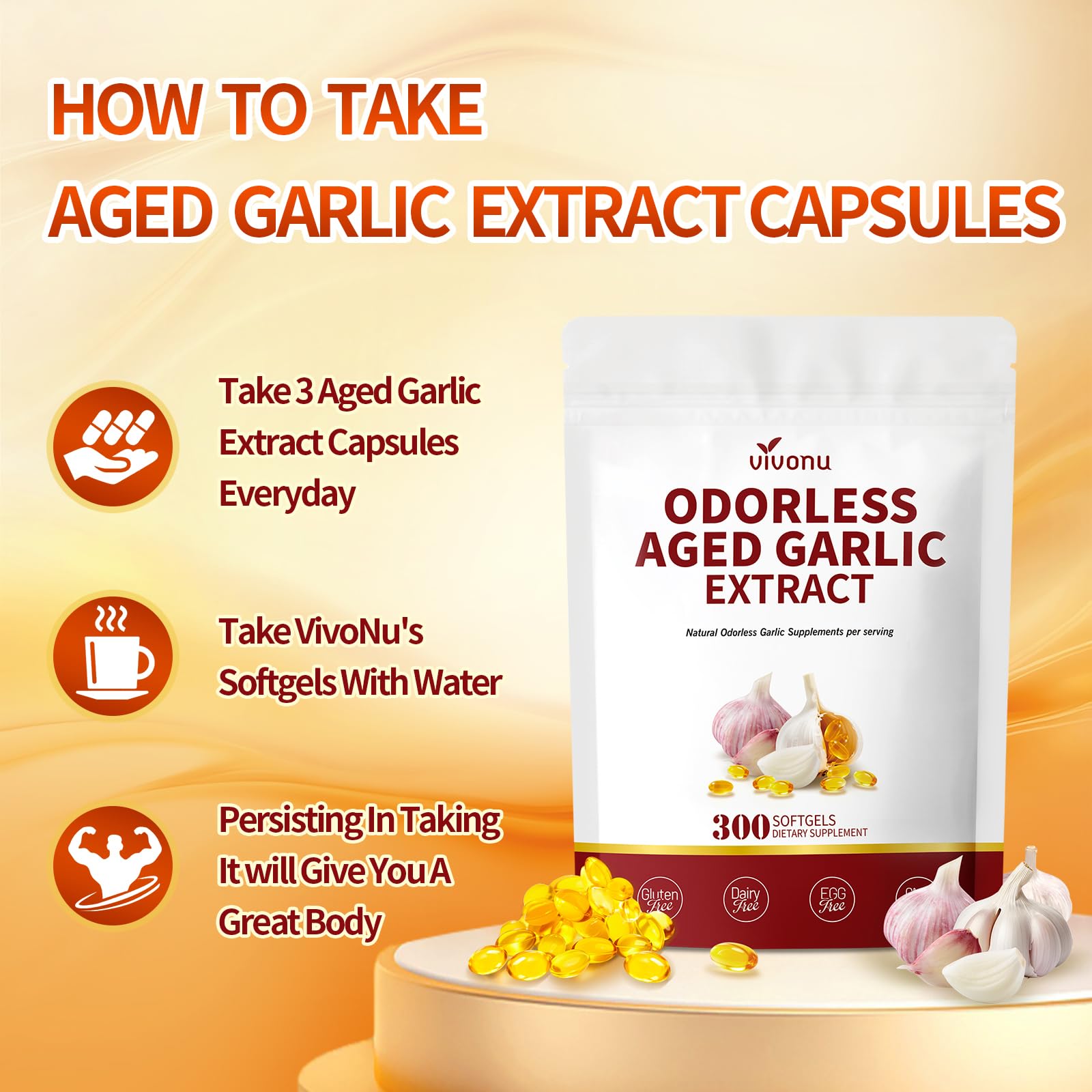 VivoNu Aged Garlic Extract Softgels ingredient list