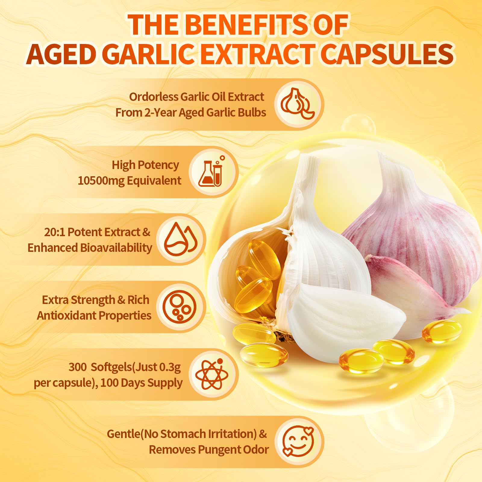 VivoNu Aged Garlic Extract Softgels side view