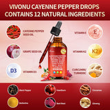 VivoNu Cayenne Pepper Drops packaging with ingredients listed