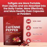 VivoNu Cayenne Pepper Softgels displayed with other herbal supplements