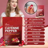 VivoNu Cayenne Pepper Softgels with measuring spoon