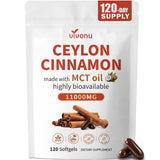 VivoNu Ceylon Cinnamon Supplement 120 softgels front view