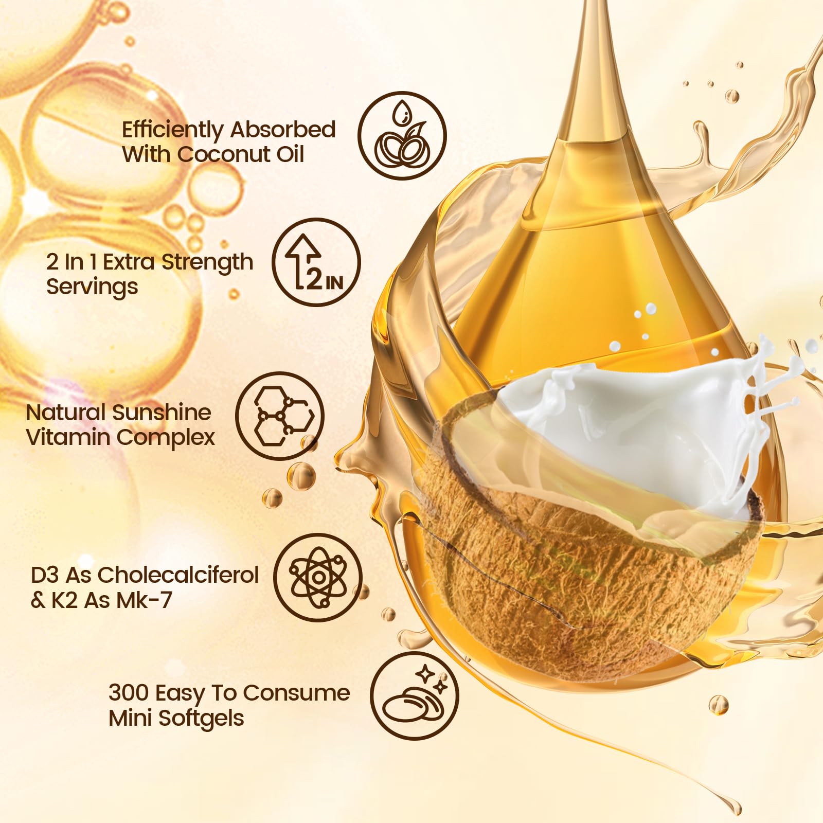 VivoNu Double Strength Vitamin D3 + K2 softgels packaging