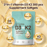 VivoNu Double Strength Vitamin D3 + K2 softgels with coconut oil
