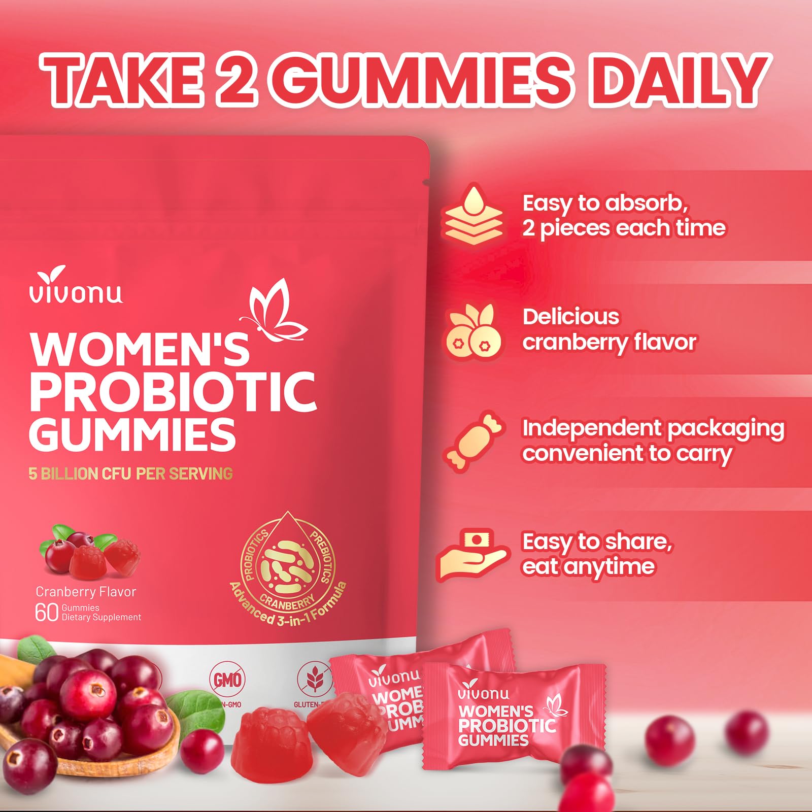 VivoNu Feminine Balance Gummies ingredients list