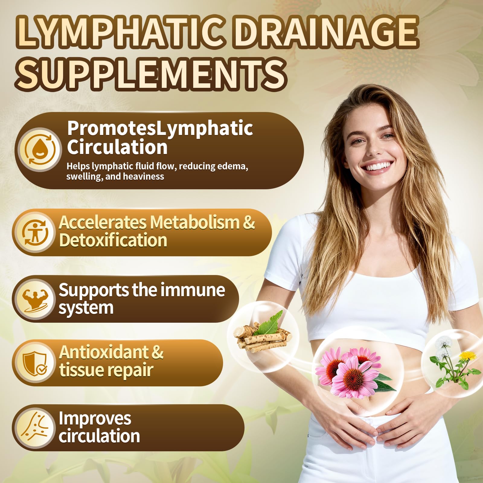 VivoNu Lymphatic Support Supplement bottle side view