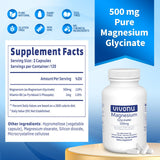 VivoNu Magnesium Glycinate 500mg 240 capsules bottle with label