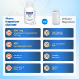 VivoNu Magnesium Glycinate 500mg capsules on a wooden table