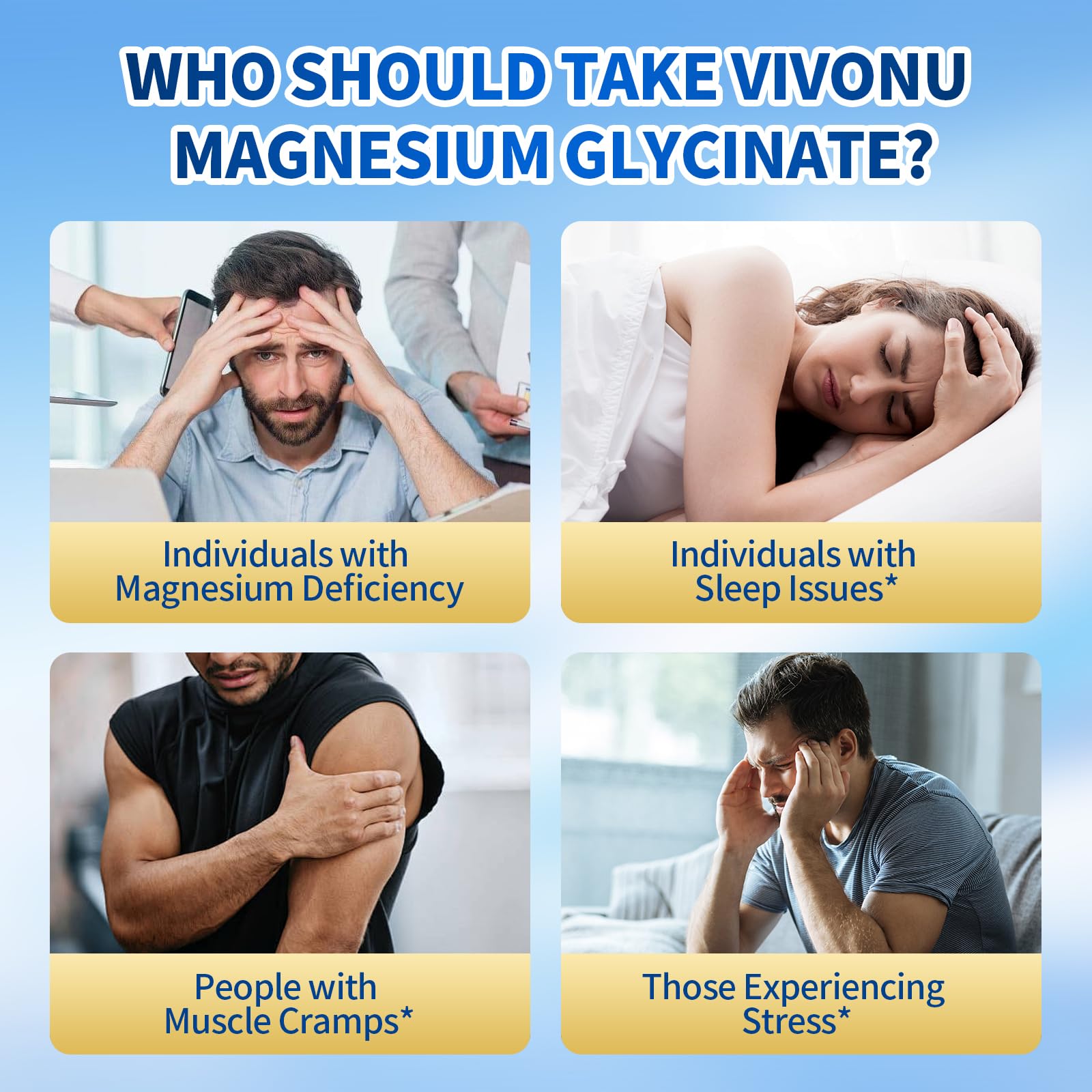 VivoNu Magnesium Glycinate 500mg capsules with measuring spoon