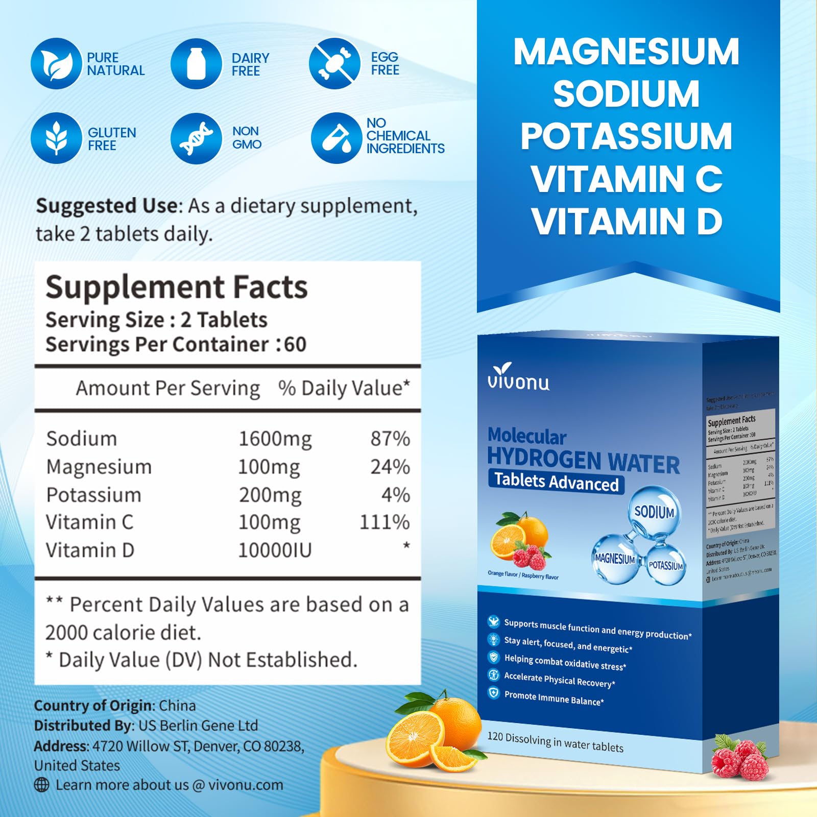 VivoNu Magnesium Hydrogen Water Tablets in an office setting