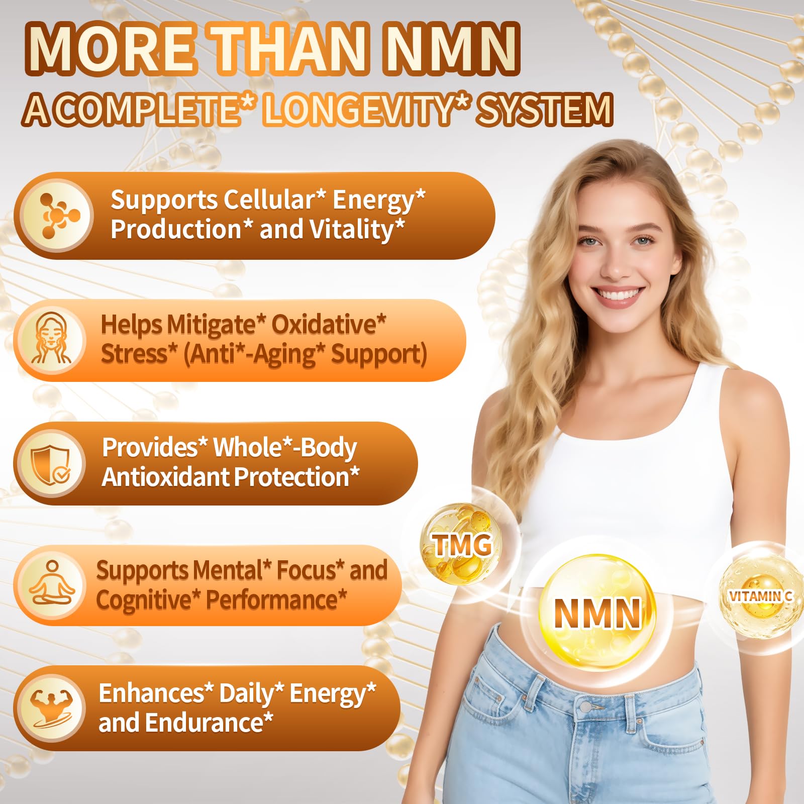 VivoNu NMN Supplement 1000mg Liposomal side view