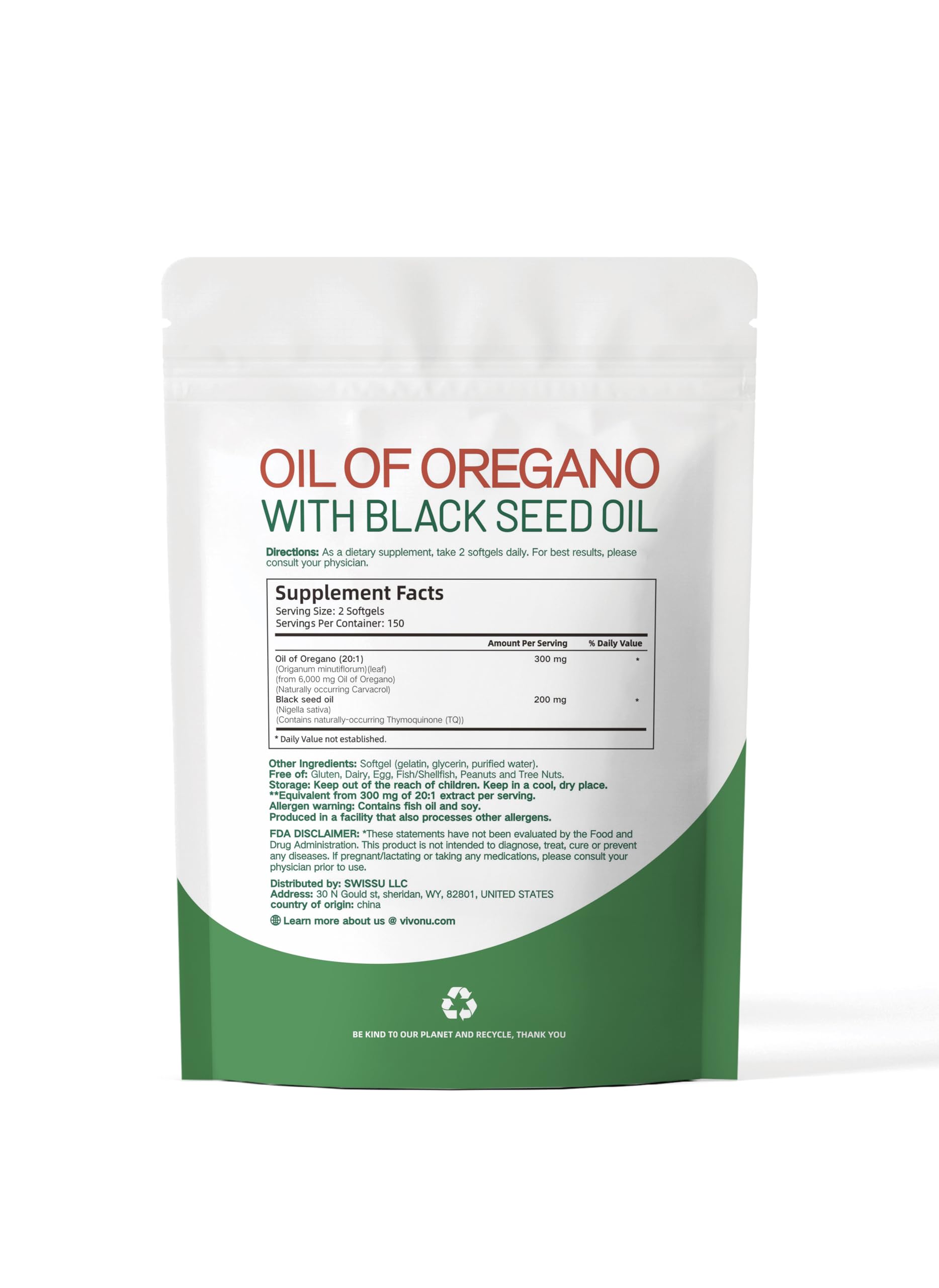 VivoNu Oregano Oil Capsules displayed with herbs