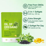 VivoNu Oregano Oil Capsules packaging with black seed oil