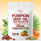 VivoNu Pumpkin Seed Oil Capsules 300 Count front view
