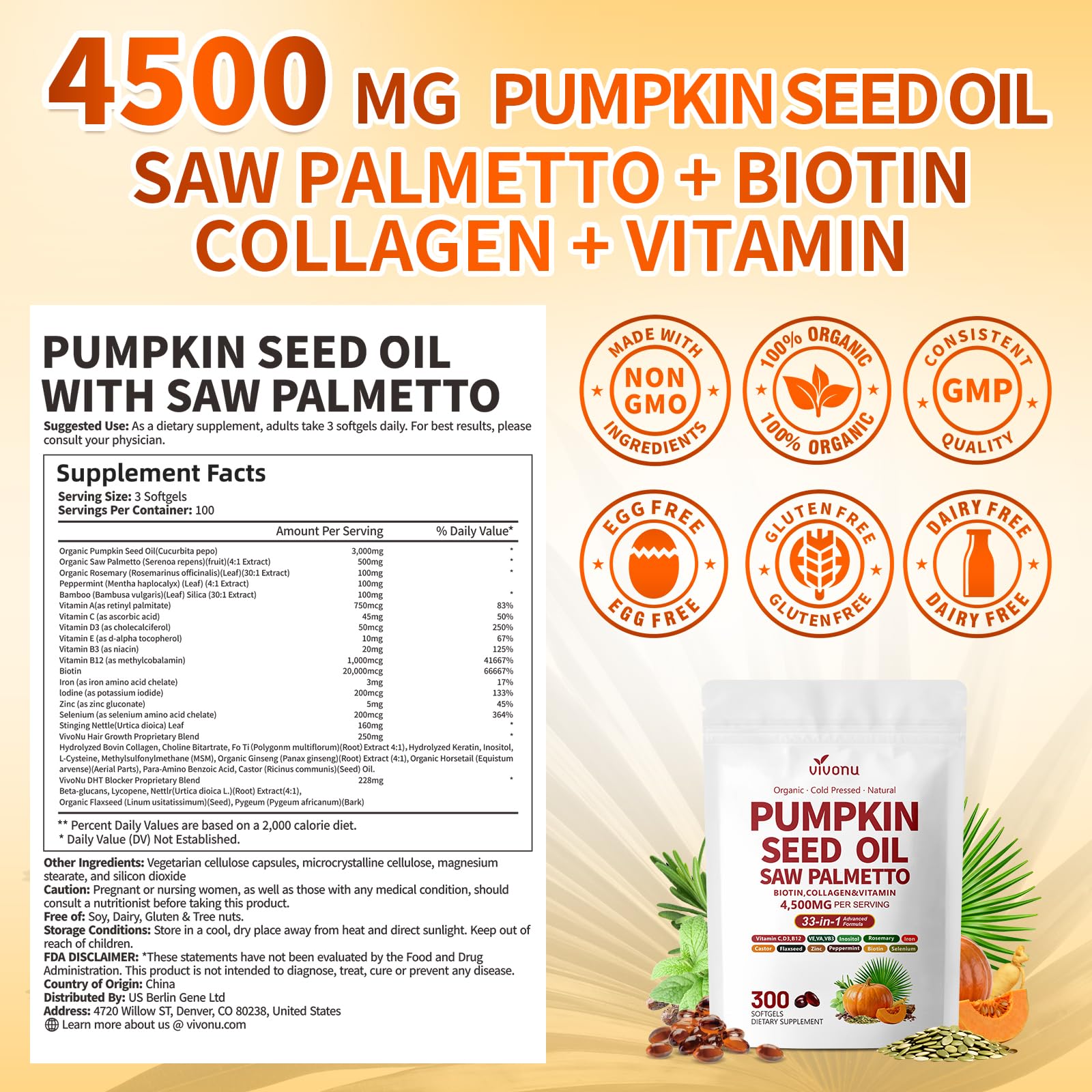 VivoNu Pumpkin Seed Oil Capsules lifestyle scene