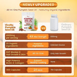 VivoNu Pumpkin Seed Oil Capsules with a measuring spoon