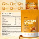 VivoNu Pumpkin Seed Oil Softgels with a measuring spoon