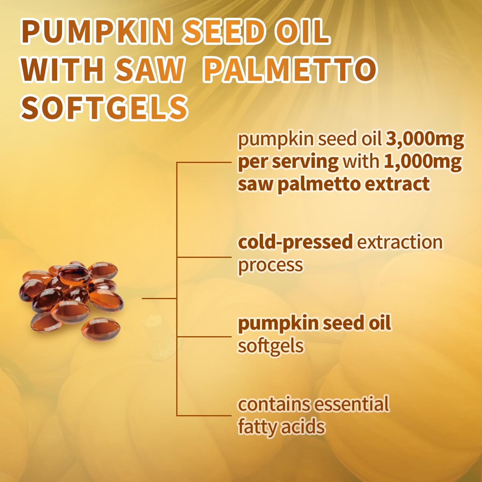 VivoNu Saw Palmetto Pumpkin Seed Oil Softgels back view