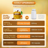 VivoNu Saw Palmetto Pumpkin Seed Oil Softgels with measuring spoon