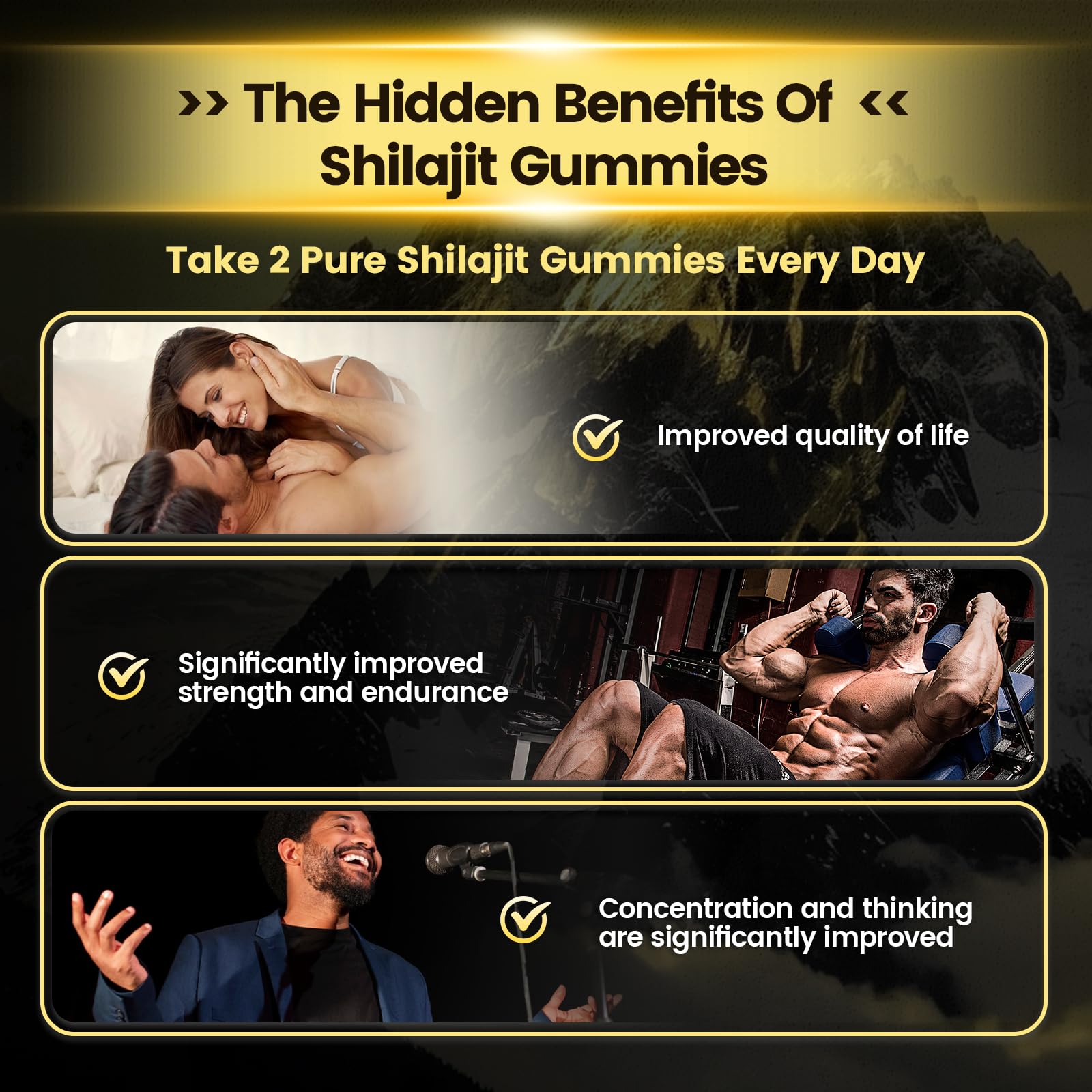 VivoNu Shilajit Gold Gummies showing texture