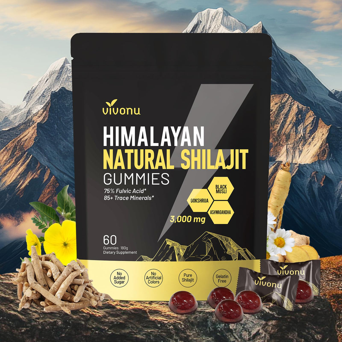 VivoNu Shilajit Gummines package front view