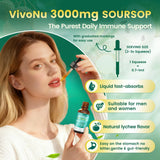 VivoNu Soursop Bitters Liquid Drops 3000mg on wooden table