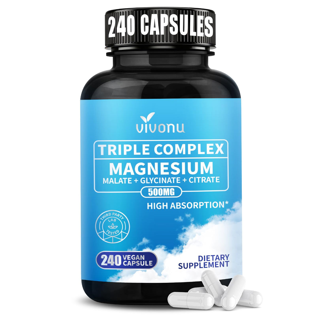 VivoNu Triple Magnesium Complex 240 Capsules front view
