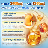 VivoNu TUDCA 2000mg + NAC 1200mg supplement capsules on a table