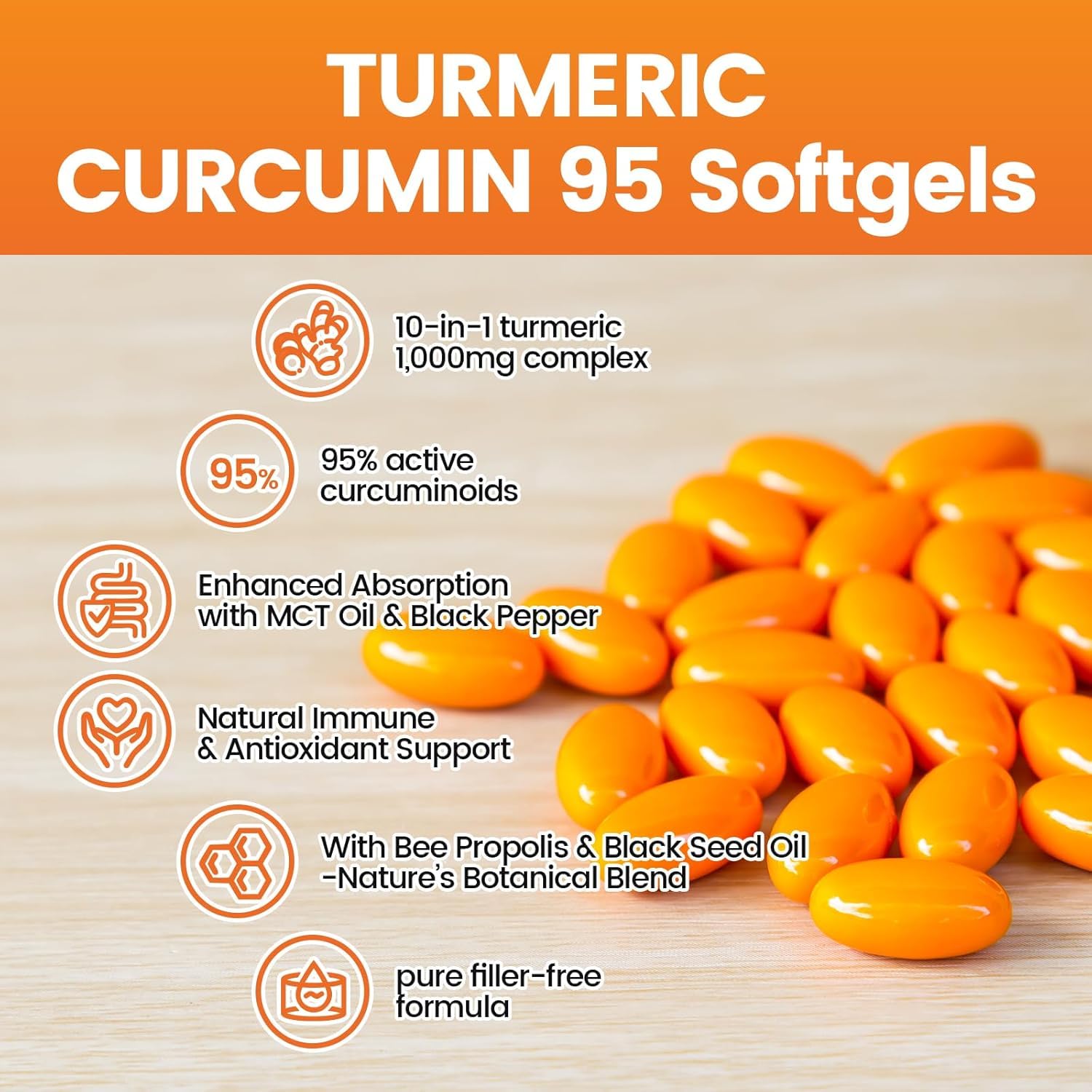 VivoNu Turmeric Curcumin 180 veggie capsules bottle