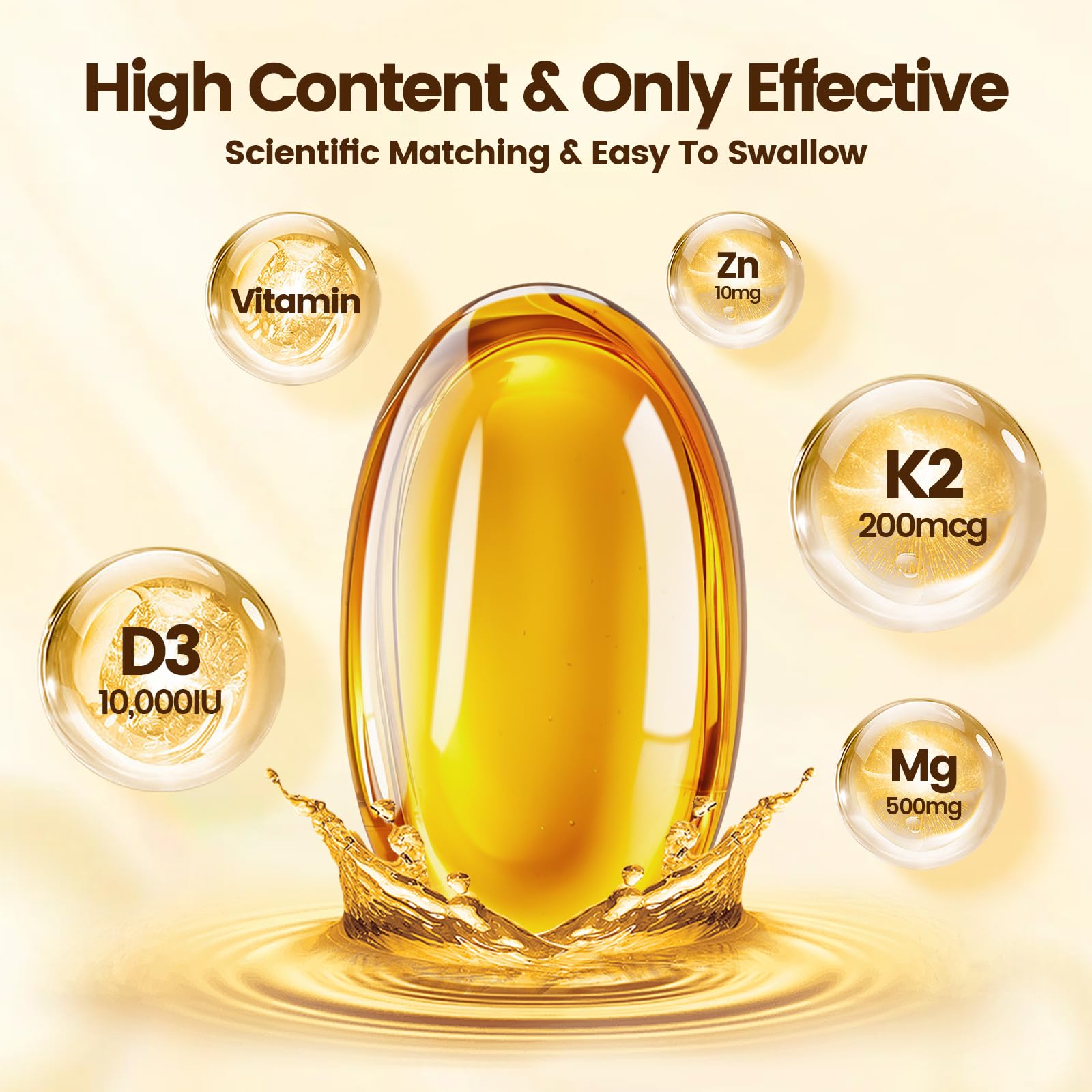 VivoNu Vitamin D3 K2 Magnesium softgels back view