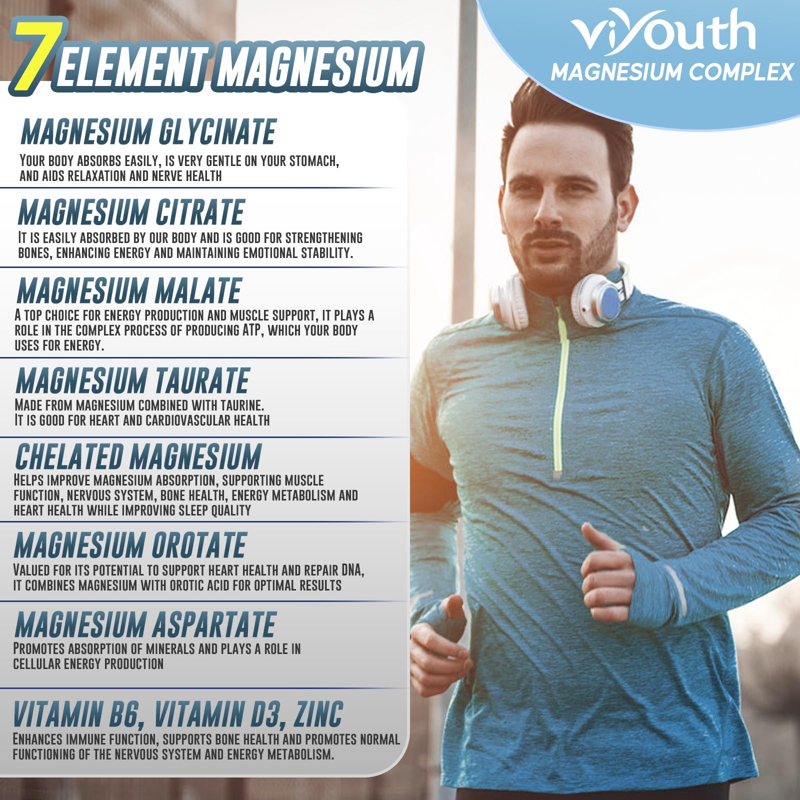 VIYOUTH Magnesium Complex showing supplement facts