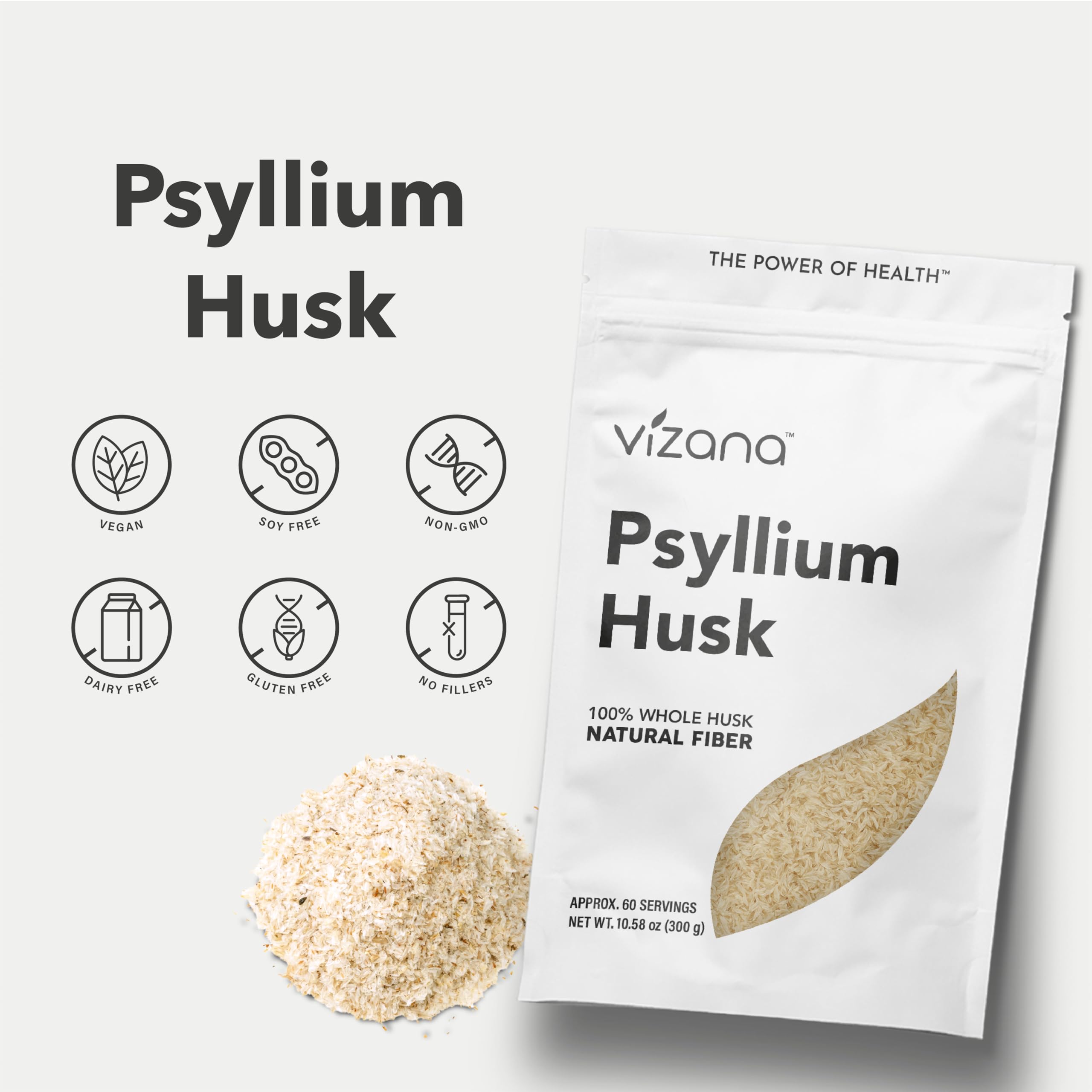 Vizana Nutrition Psyllium Husk 310g nutritional information