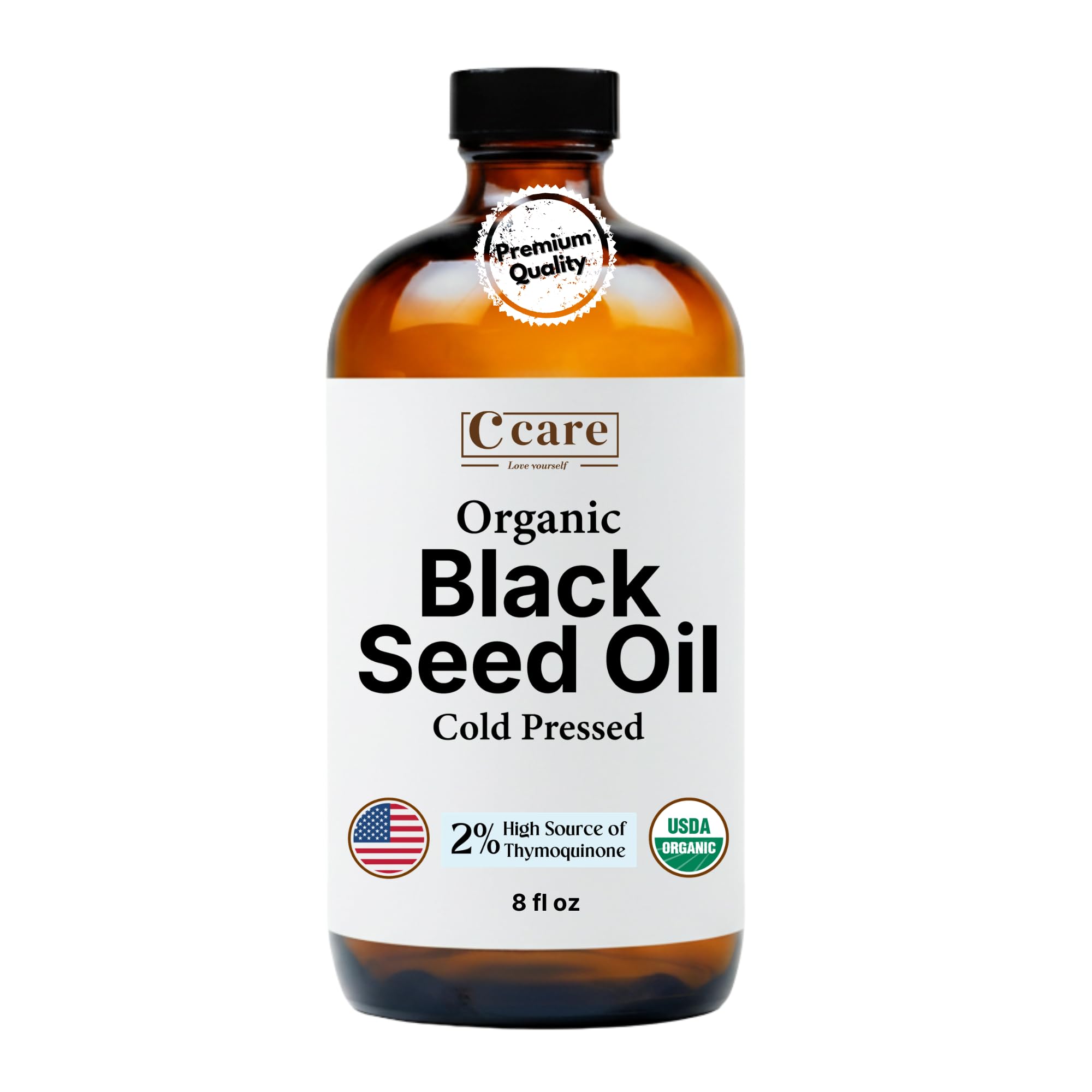Vocks Black Seed Oil 440g amber glass bottle front view
