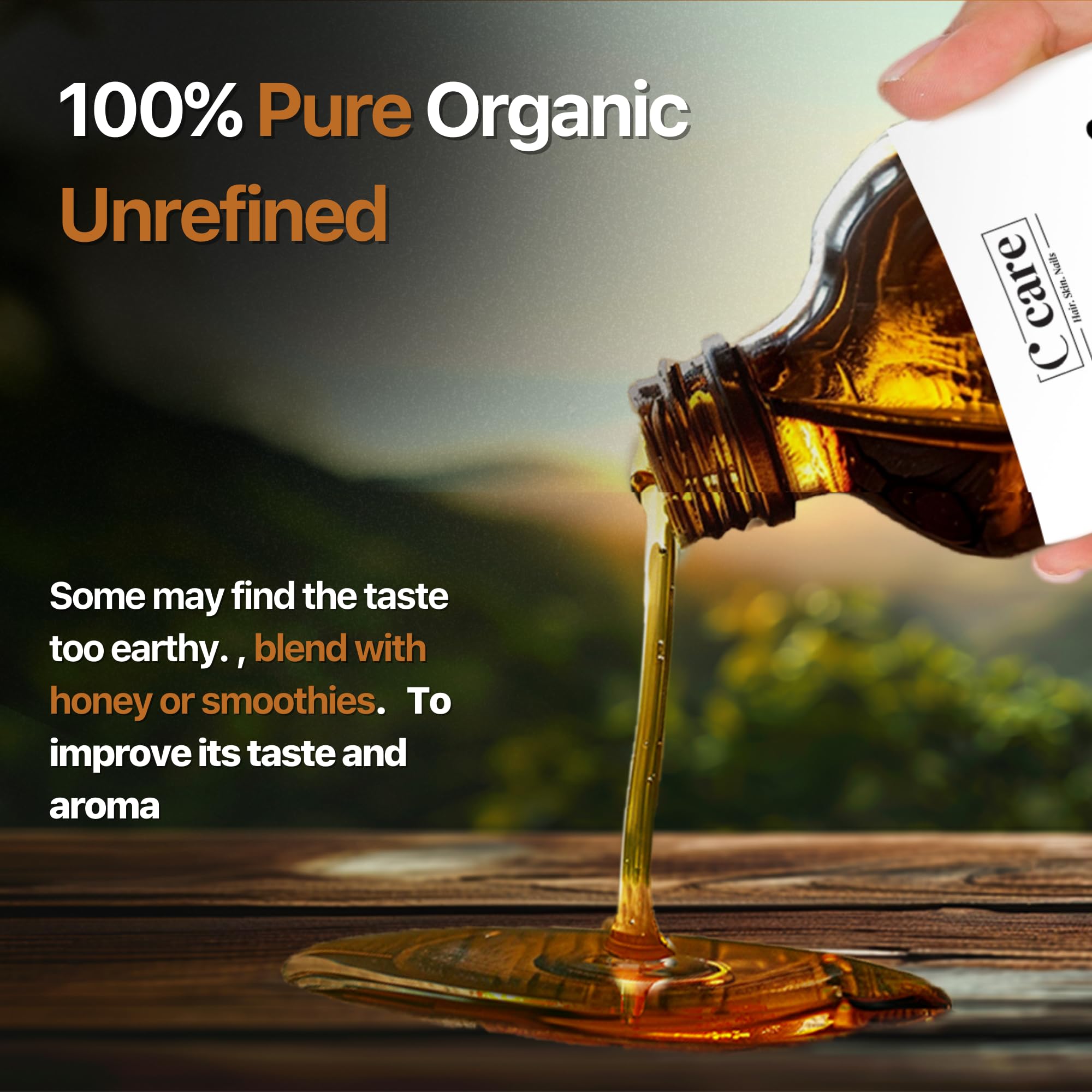 Vocks Black Seed Oil 440g bottle on wooden table