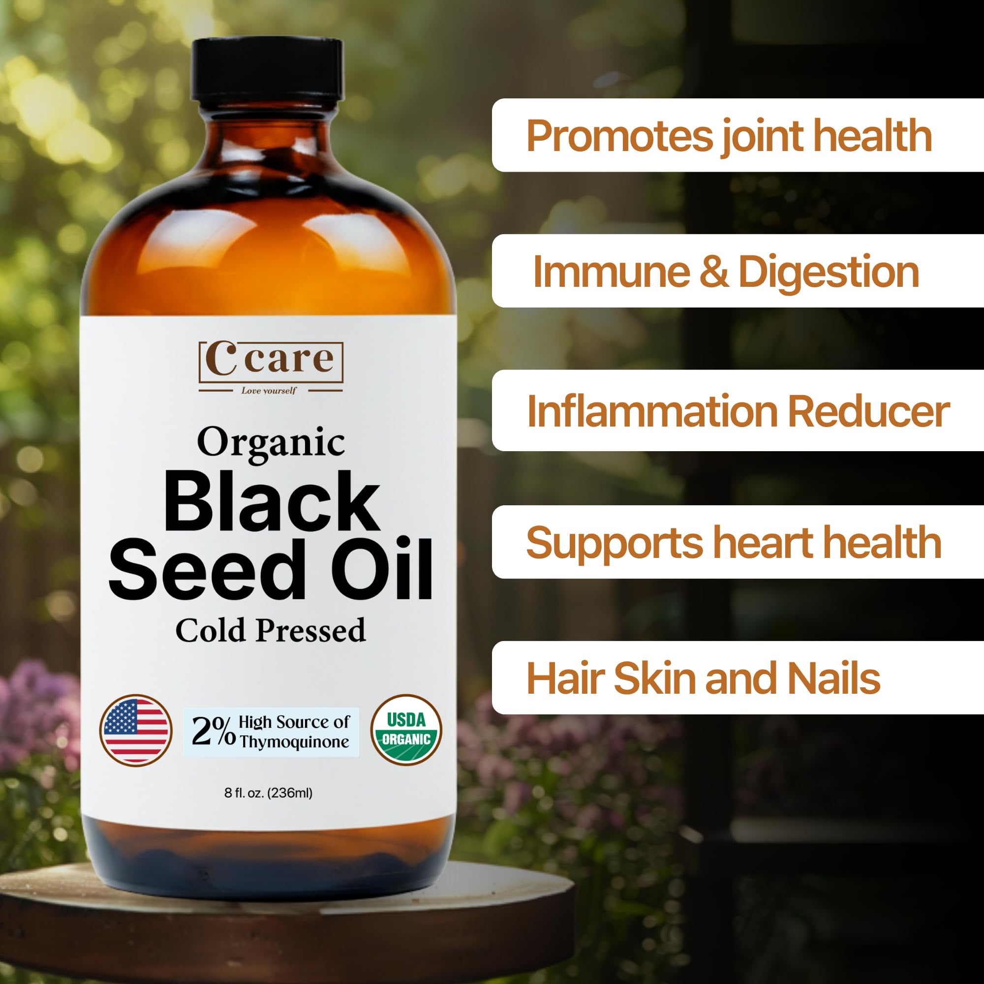 Vocks Black Seed Oil 440g bottle with ingredients list