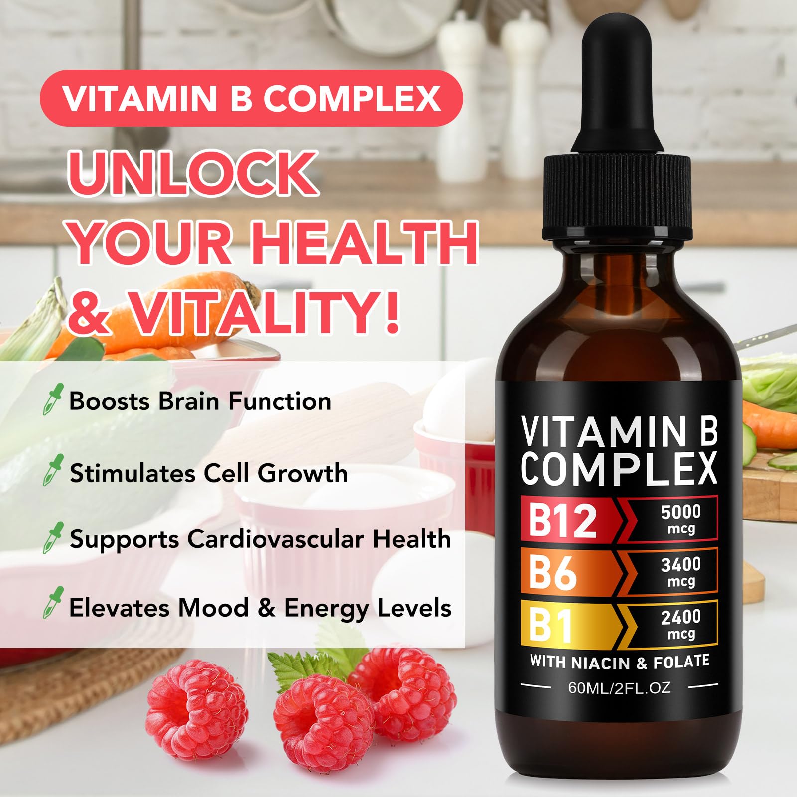 VOGSIG Vitamin B Complex Liquid Drops bottle side view