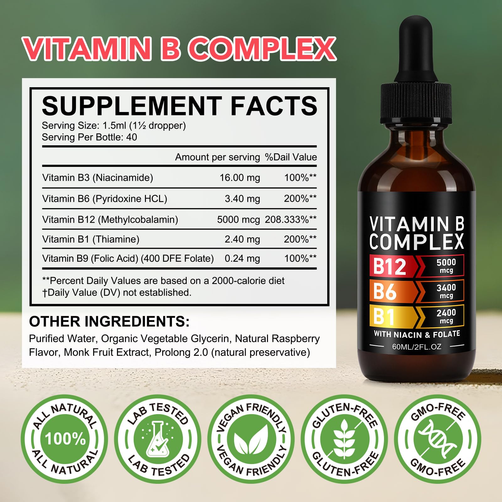 VOGSIG Vitamin B Complex Liquid Drops serving size measurement
