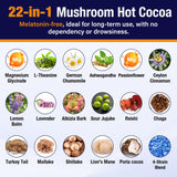 Volocatilly Mushroom Hot Cocoa Powder with ingredients displayed