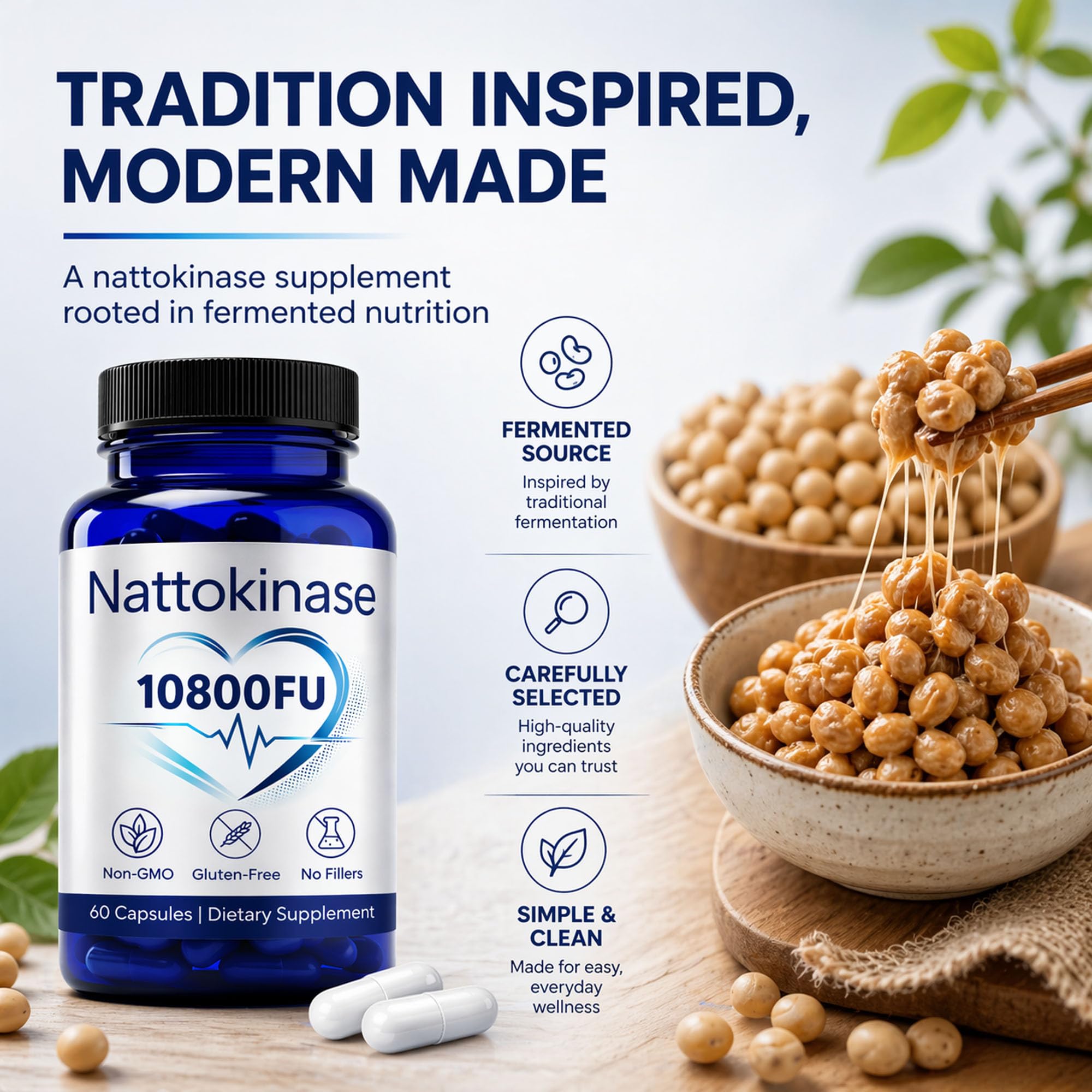 VOSETOKELA Nattokinase 10800 FU Capsules with dosage instructions