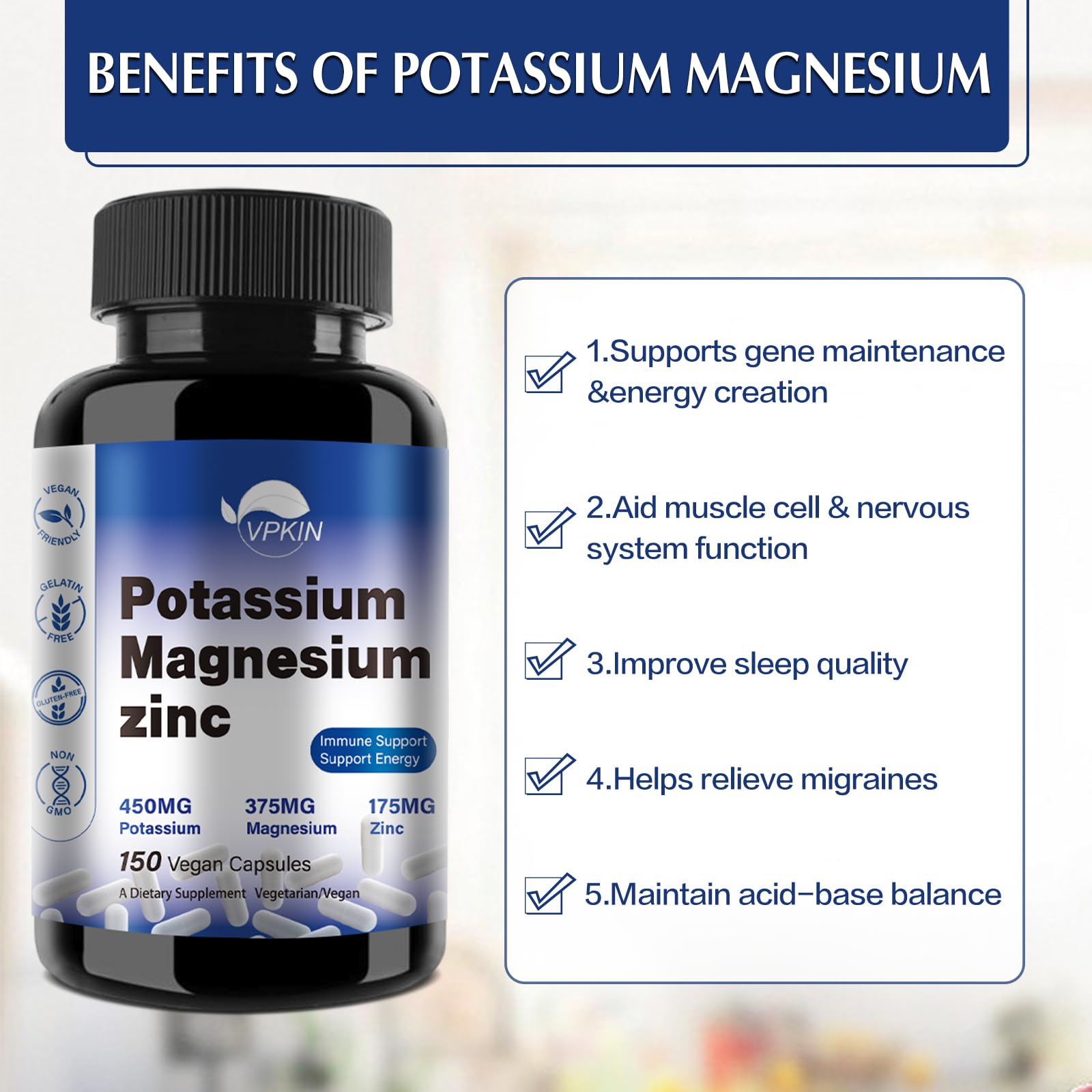 VPKIN Potassium Magnesium Complex 150g packaging