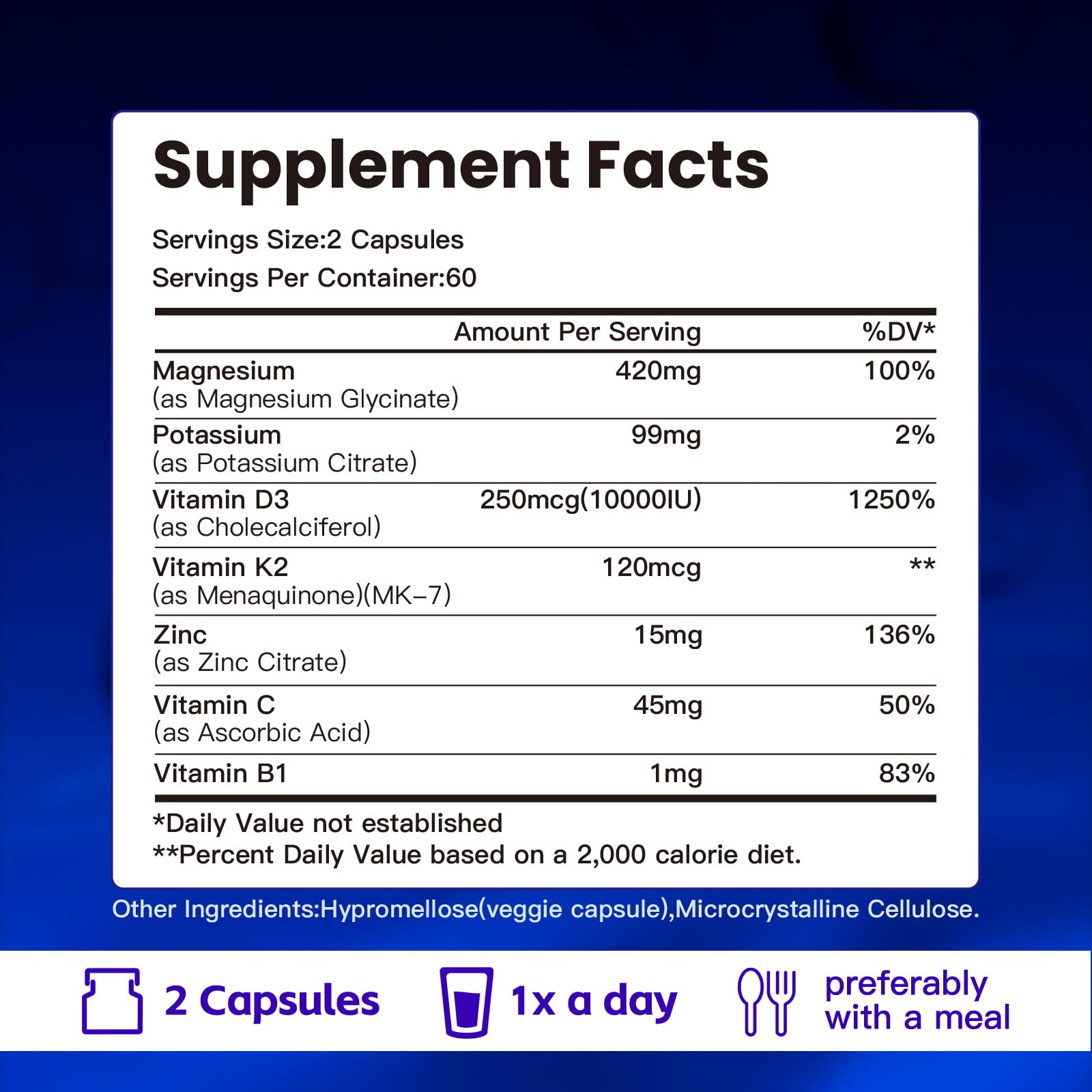 VPKIN Potassium Magnesium Supplement bottle side view