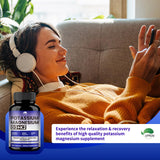 VPKIN Potassium Magnesium Supplement capsules on a wooden table