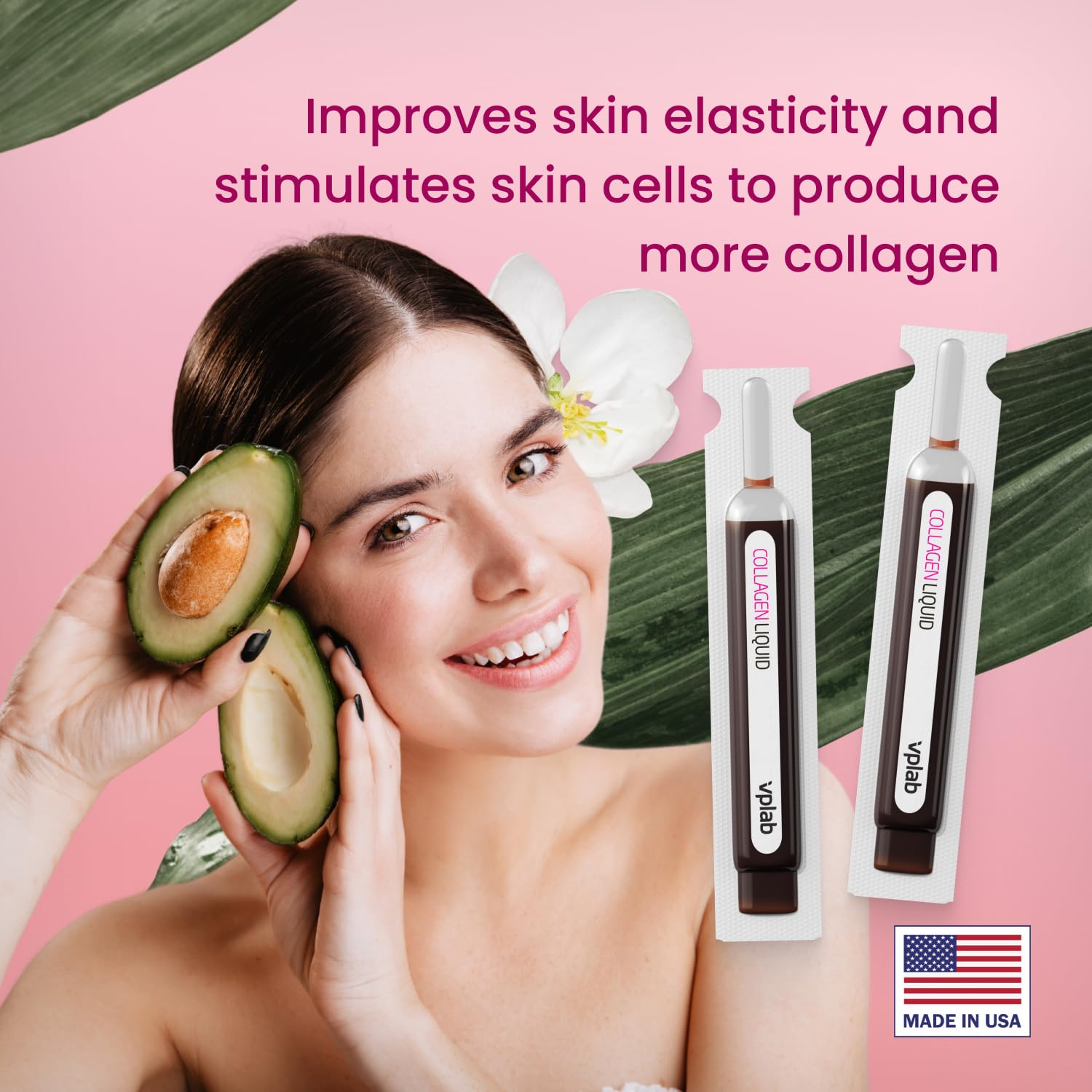 vplab nutrition Ultra Women's Beauty Liquid Collagen in a glass