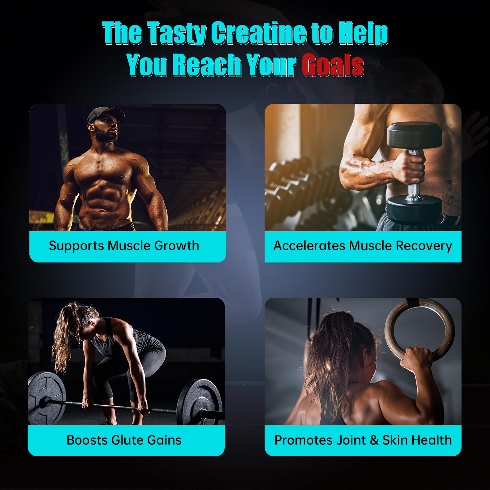 Vrixlanua Creatine Gummies next to fitness accessories