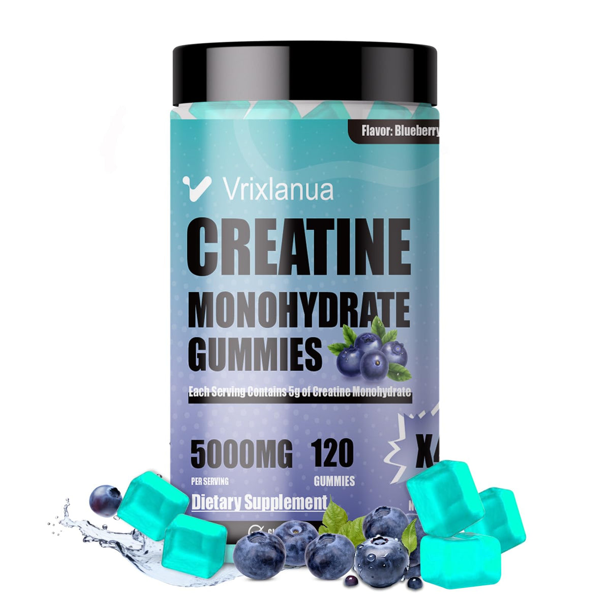 Vrixlanua Creatine Gummies packaging front view