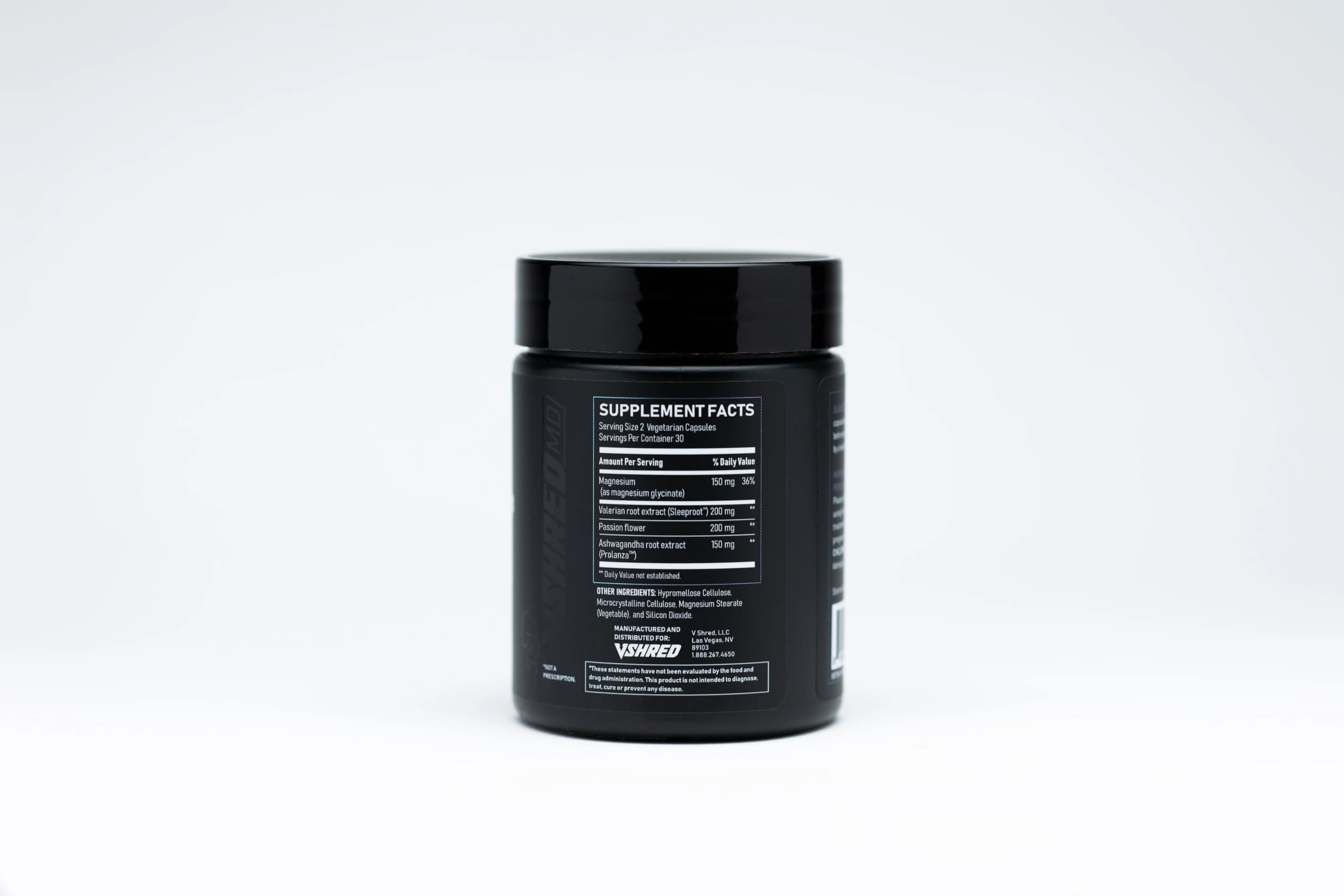 VShred MD Complex 60 Count capsule bottle side view