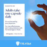 VSL4 Probiotic Capsules 30 Billion CFU with a glass of water